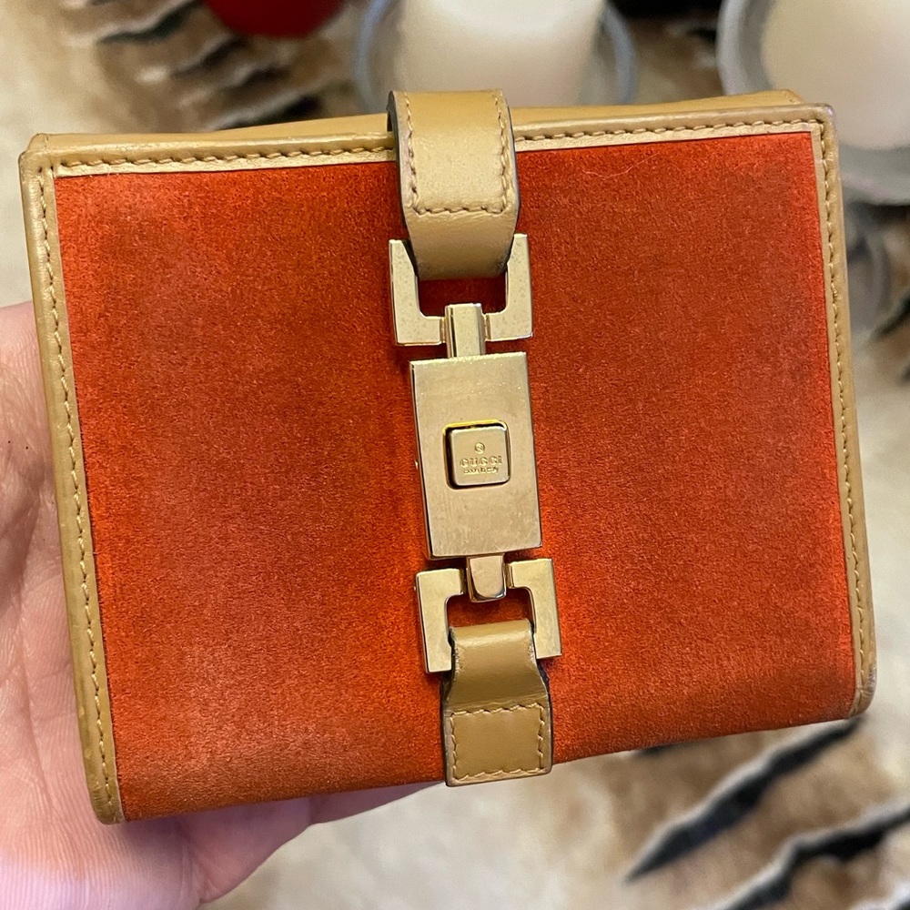 Vintage Gucci Jackie Suede and Leather Bifold Wallet - EUC